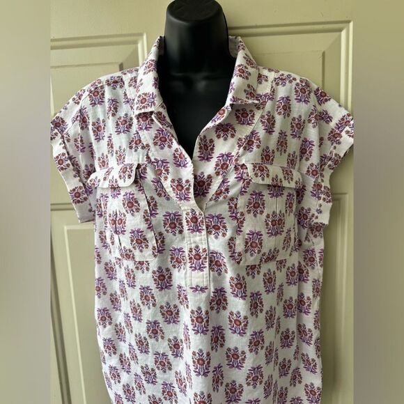 J.Jill Utility Popover Shirt Size Medium Cotton - Picture 10 of 13